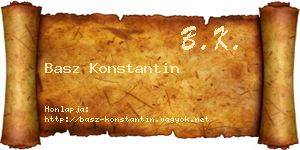 Basz Konstantin névjegykártya